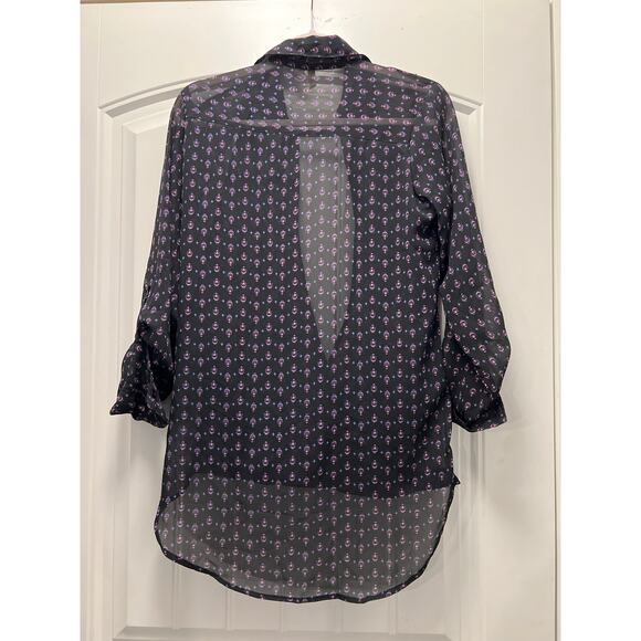 Japna Women’s Hi-Low Hem Sheer Silky Handkerchief Wrap Top‎ Size M Multicolor - Picture 5 of 5